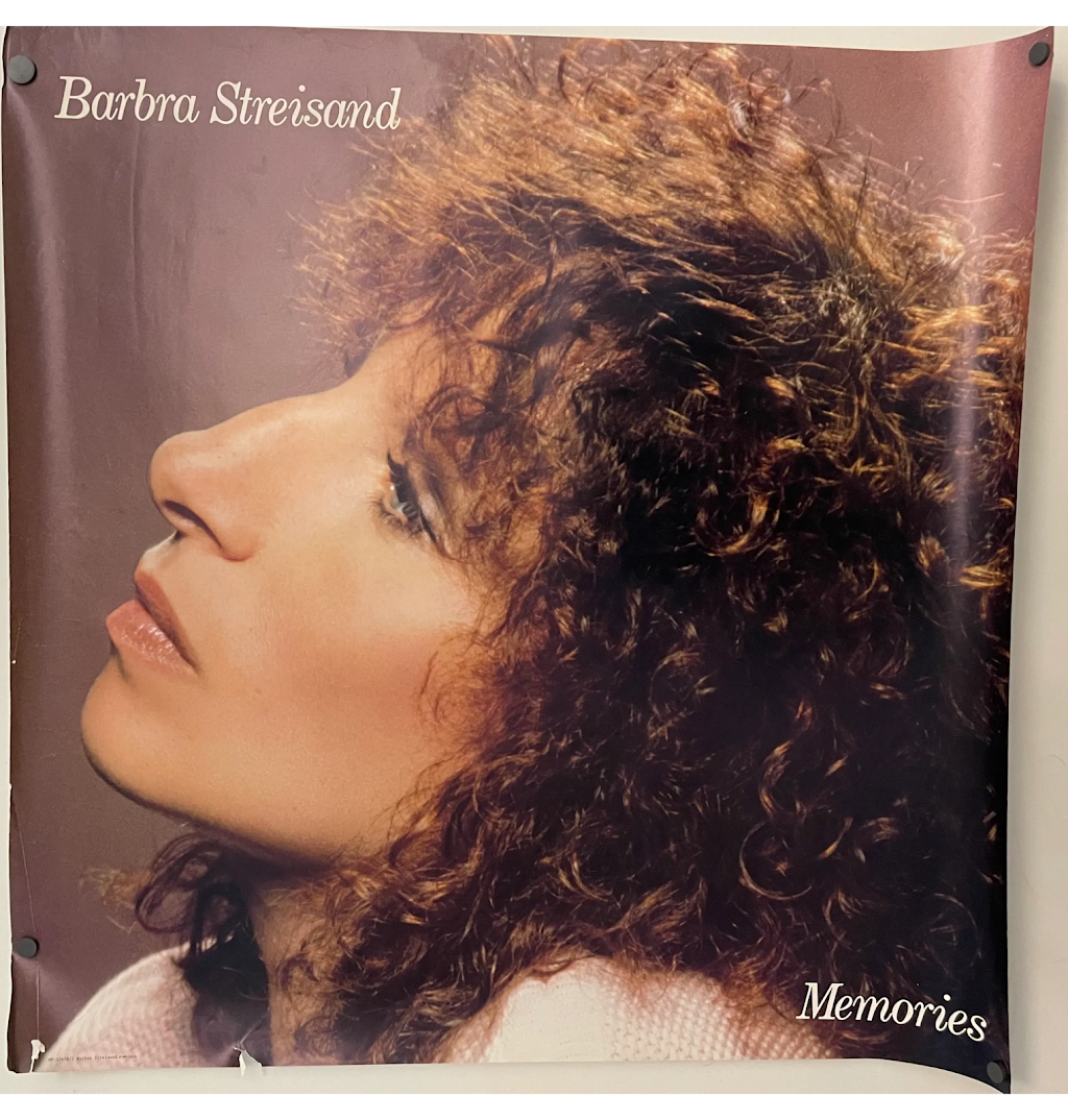 Barbra Streisand Memories, vintage album promotional music poster, 1981