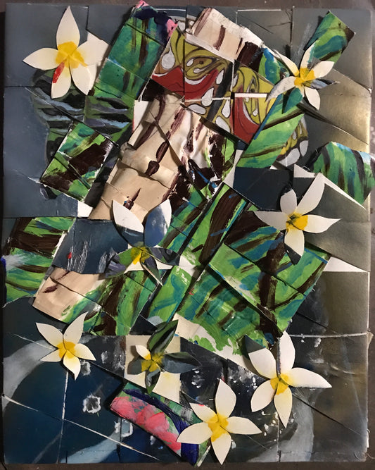 Garden Variety. 3, original painting collage, 2018