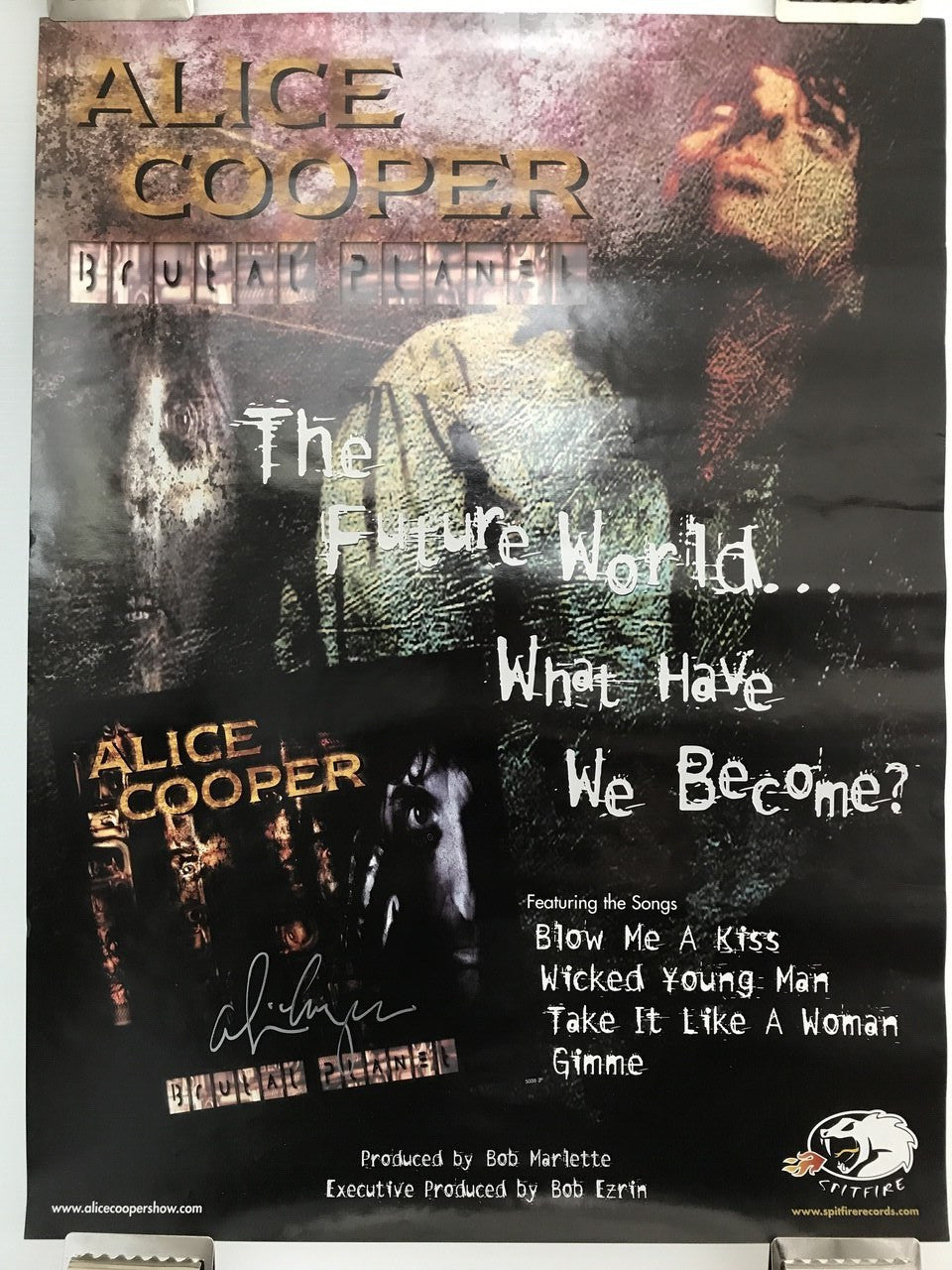 Alice Cooper - Brutal Planet (autographed), promotional music poster, 2000