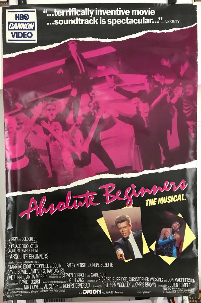 Absolute Beginners - The Musical, video rental film poster featuring David Bowie, 1986