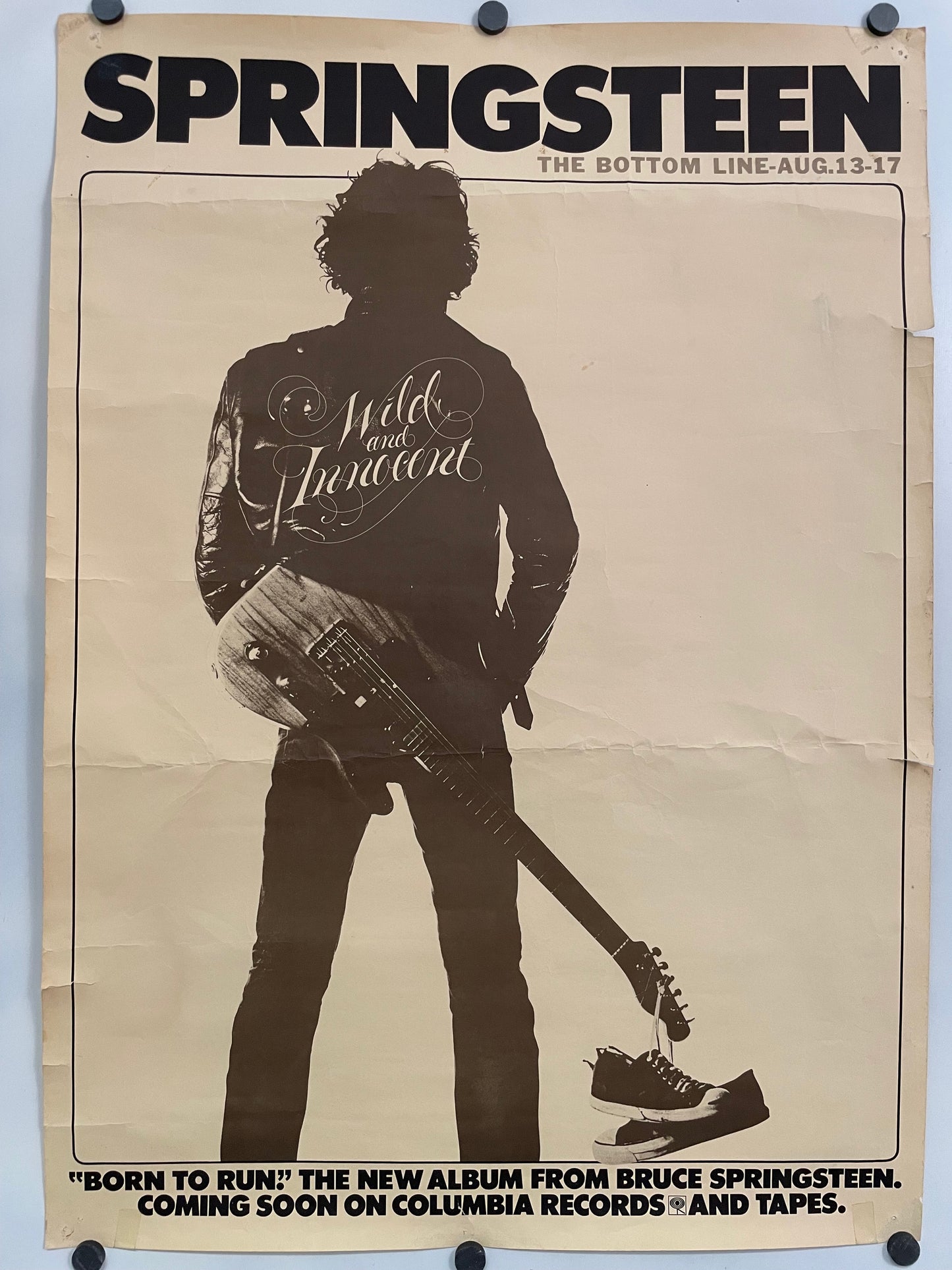 Springsteen - The Bottom Line Aug 13-17, vintage concert poster, 1975