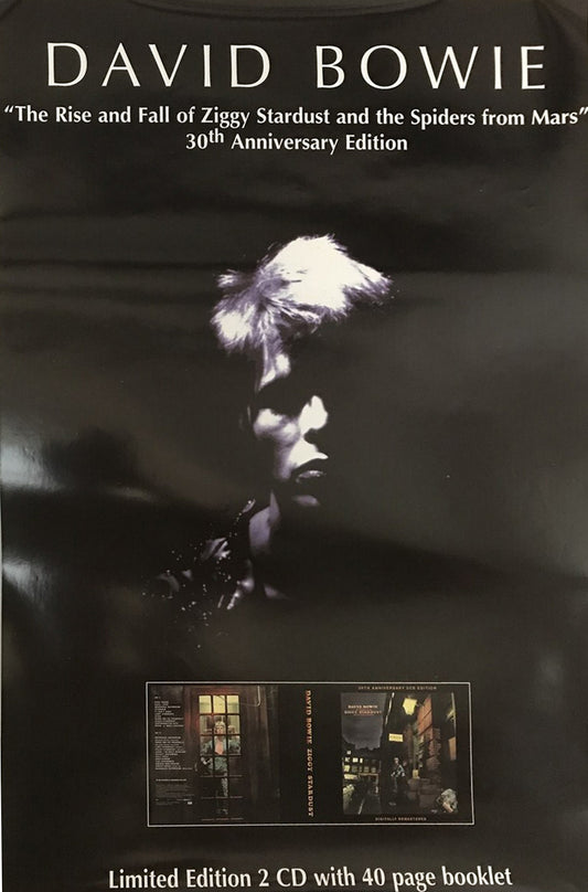 David Bowie, The Rise and Fall of Ziggy Stardust and the Spiders from Mars (30th Anniversary Edition), promotional music poster published by EMI Records, 2002