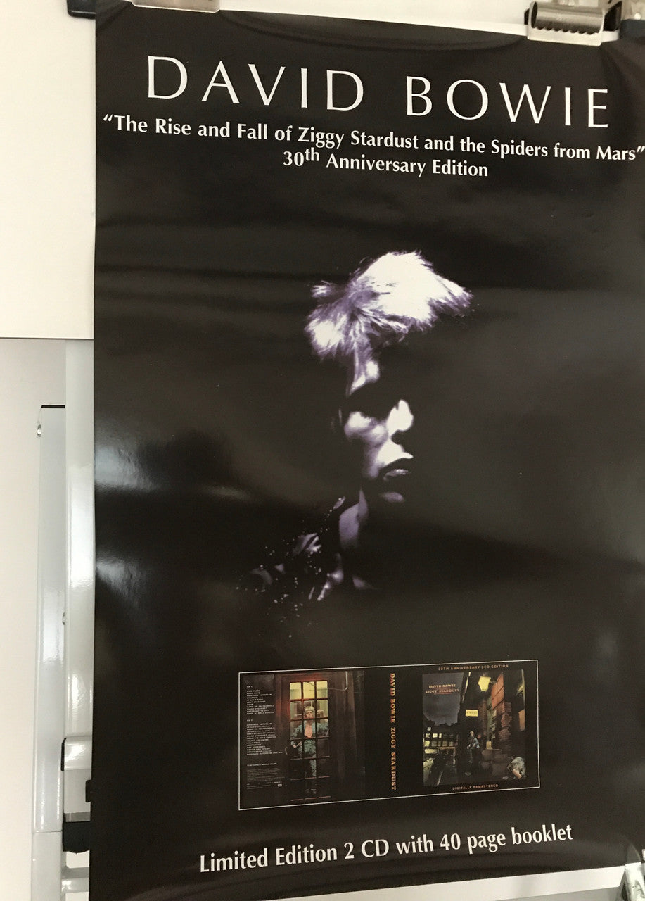 David Bowie, The Rise and Fall of Ziggy Stardust and the Spiders from Mars (30th Anniversary Edition), promotional music poster published by EMI Records, 2002