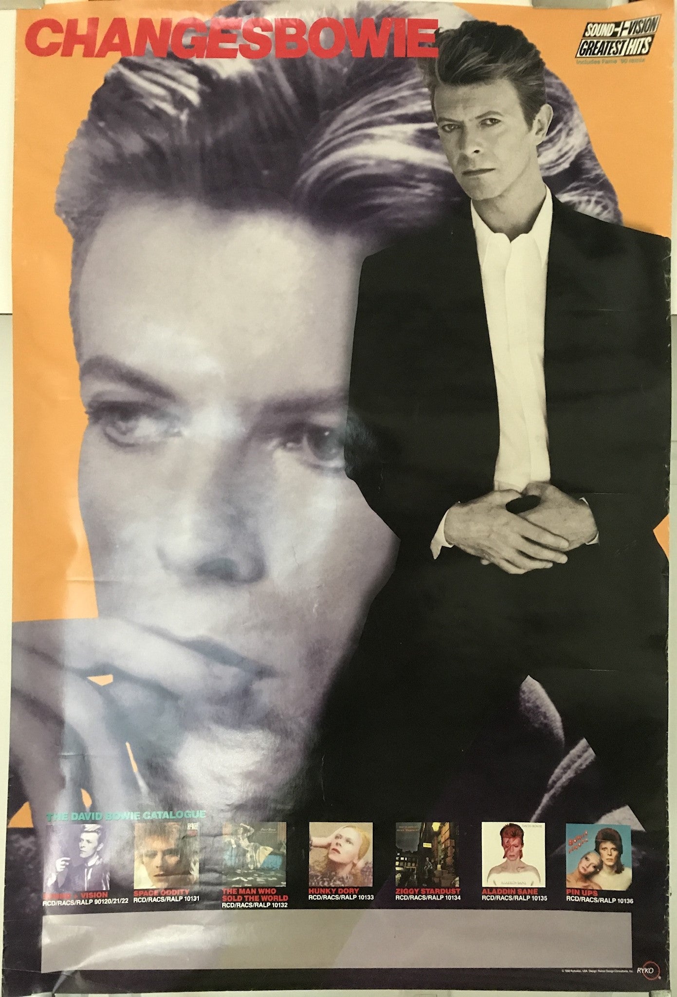 Changes, Bowie - Sound-Vision / Greatest Hits, vintage promo music poster, 1980