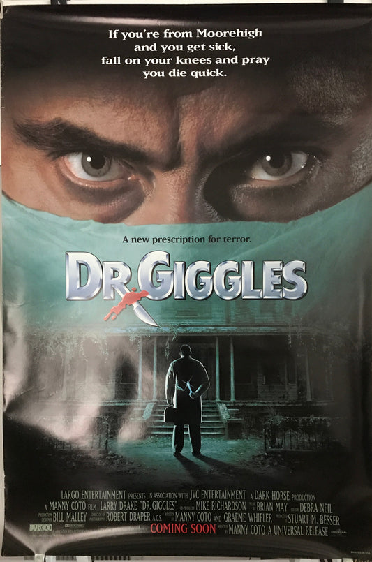 Dr. Giggles, original and vintage horror film poster (teaser) US 1-sheet, d.1992