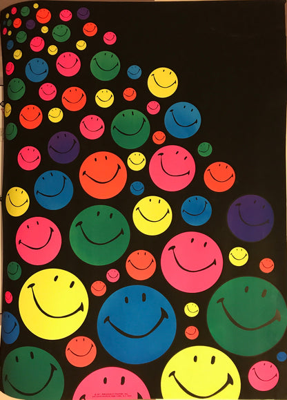 (#266) Smiles, Personality Posters, Inc. vintage silk screen blacklight poster, 1971