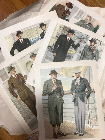 AMERICAN GENTLEMAN FASHIONS, Fall and Winter 1937-1938 (5 prints)