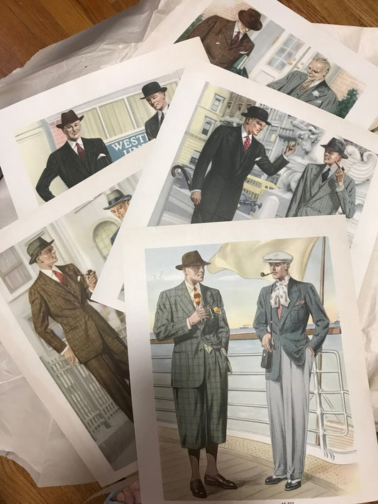 AMERICAN GENTLEMAN FASHIONS, Fall and Winter 1937-1938 (5 prints)