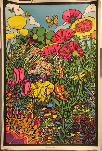 Garden Gem, vintage blacklight poster, 1969