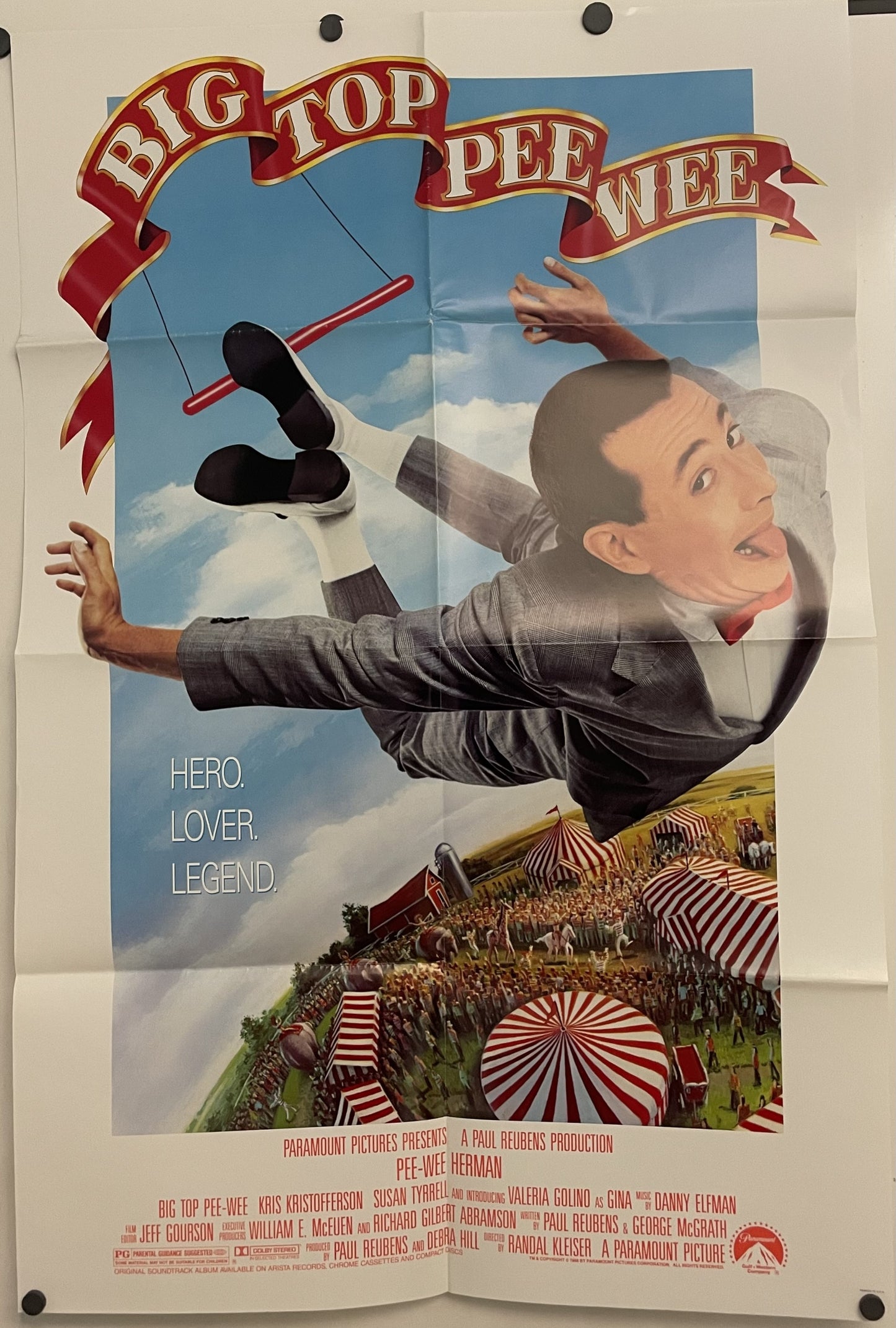 Big Top Pee-Wee, vintage Film Poster, 1988