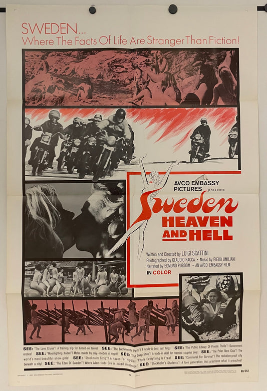 Sweden: Heaven and Hell, Original Vintage Poster 1969