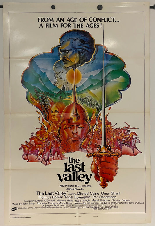 The Last Valley Original Vintage Film Poster 1970 Starring Michael Caine & Omar Sharif