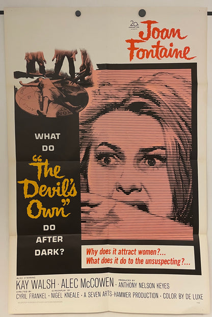 The Devil's Own Original Vintage Film Poster 1966 Starring Joan Fontaine