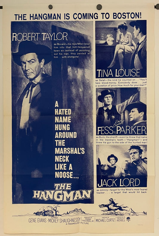 The Hangman Original Vintage Film Poster 1959 Starring Robert Taylor