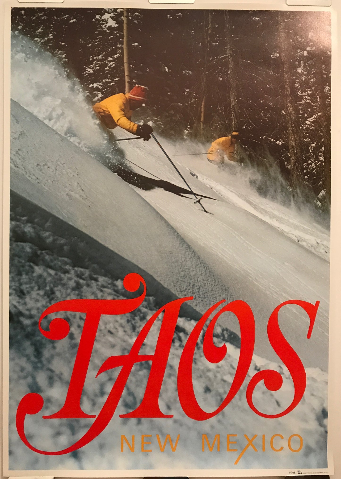 Taos, New Mexico, original and vintage ski poster, c.1960s