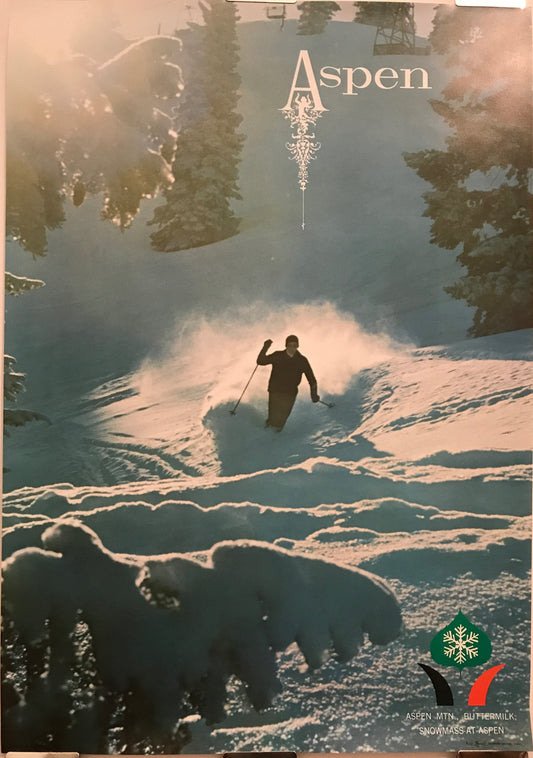 Aspen - Mtn. Buttermilk, original and vintage ski poster, c.1960s