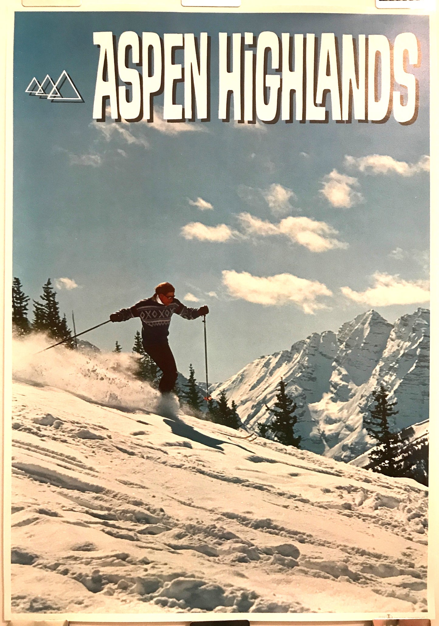 Aspen Highlands, original ski poster, c.1960s