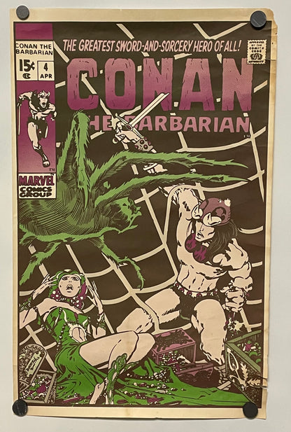 Conan The Barbarian Small Original Vintage Marvel Promo Poster c. 1970 Jim Steranko