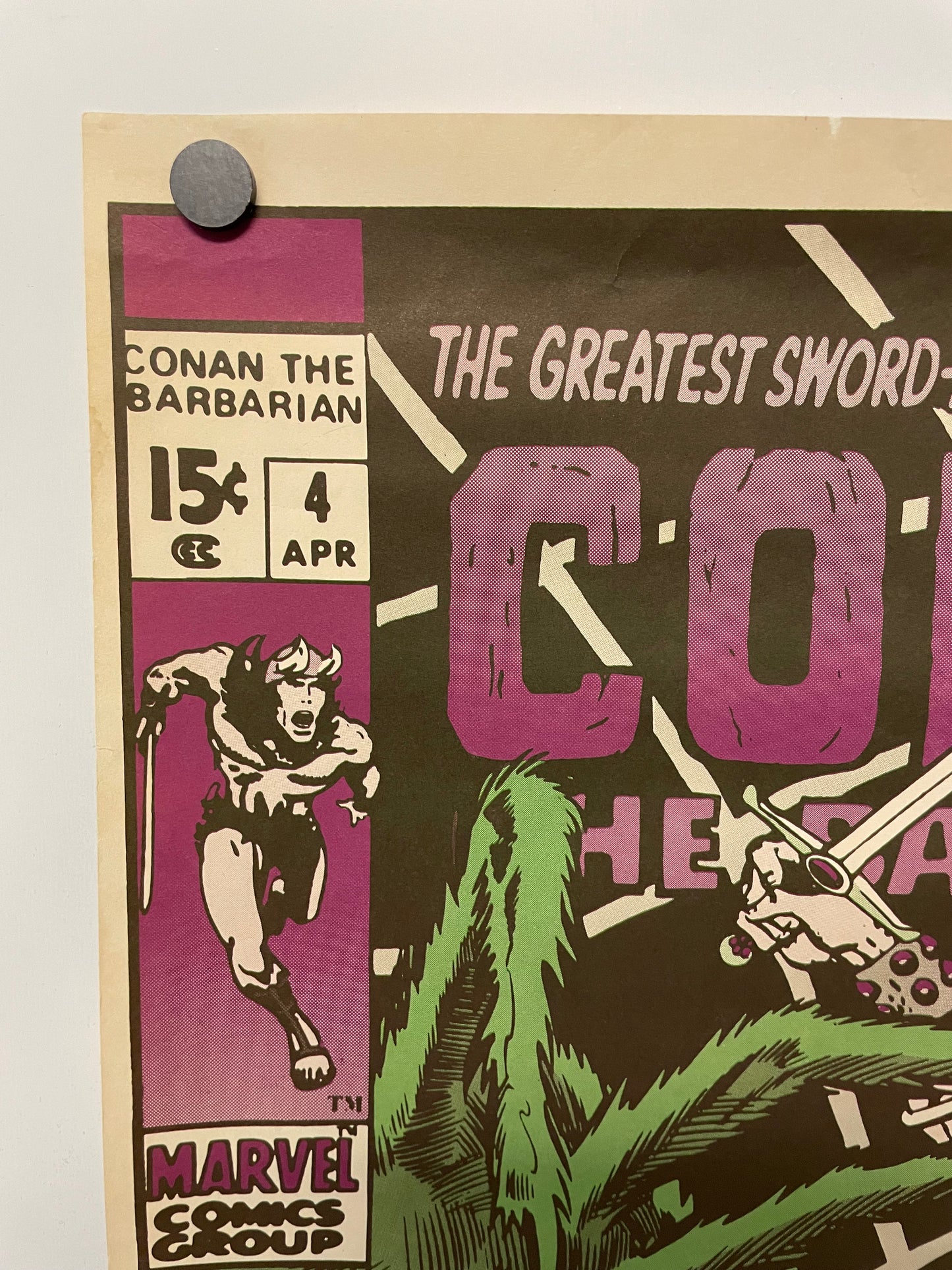 Conan The Barbarian Small Original Vintage Marvel Promo Poster c. 1970 Jim Steranko