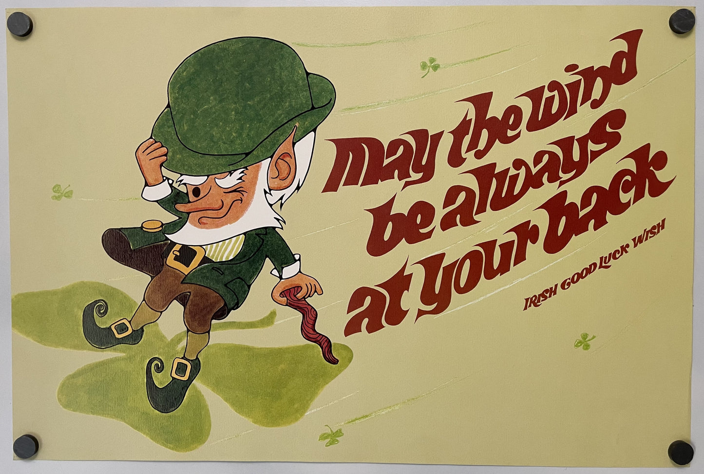 May The Wind Be Always At Your Back, Irish Good Luck, Argus Motivational Poster #2205 by Gene Tarpey