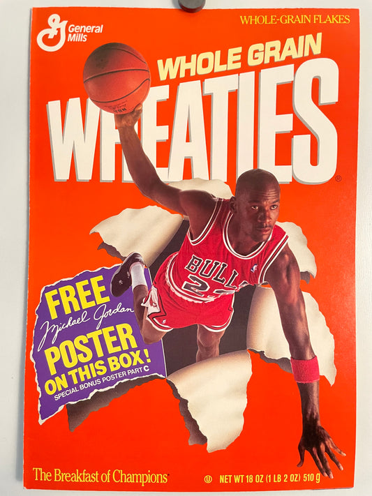 Vintage Michael Jordan Whole Grain Wheaties poster (Part C), 1989