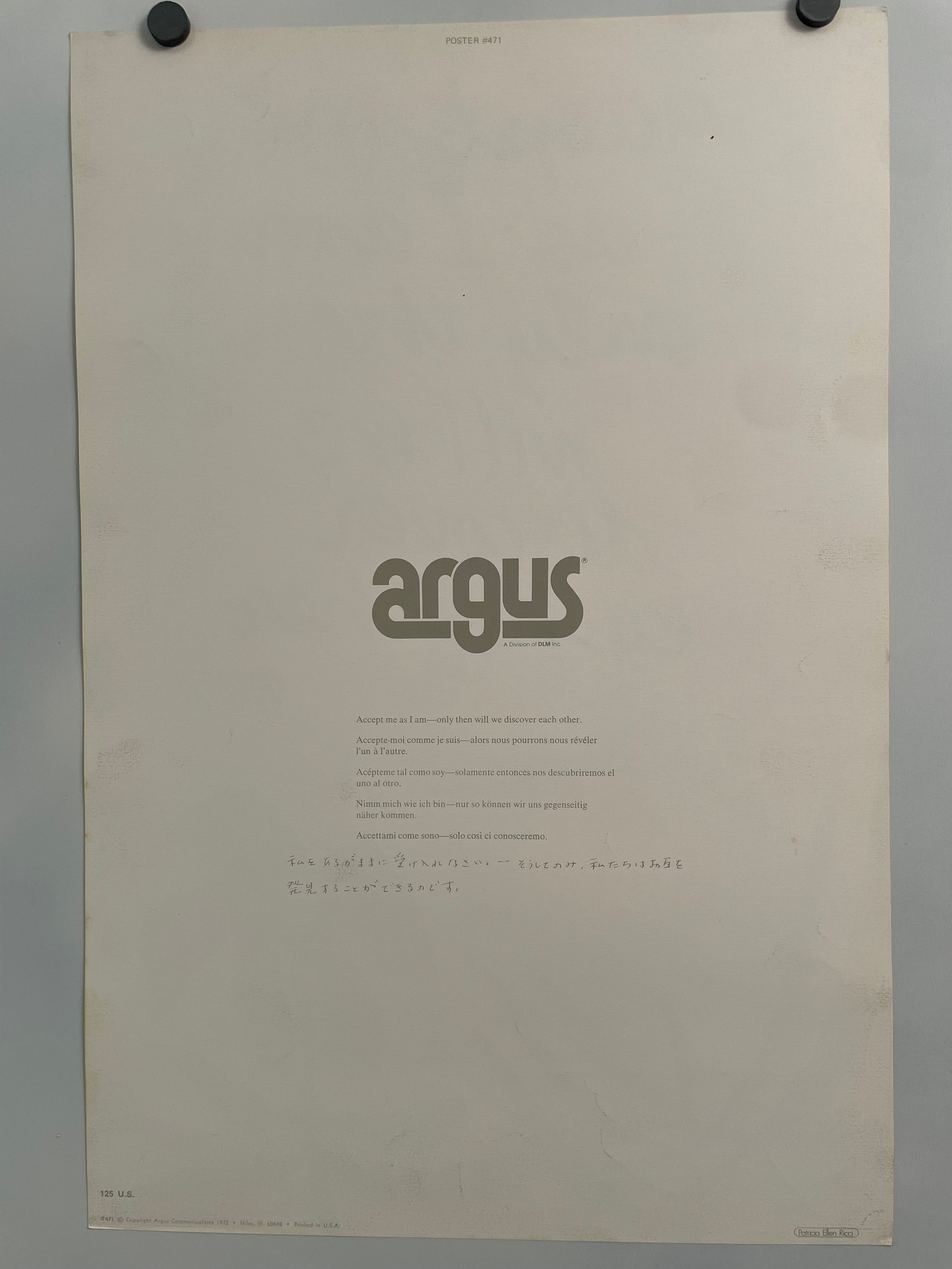 Patricia Ellen Ricci good Argus quote poster