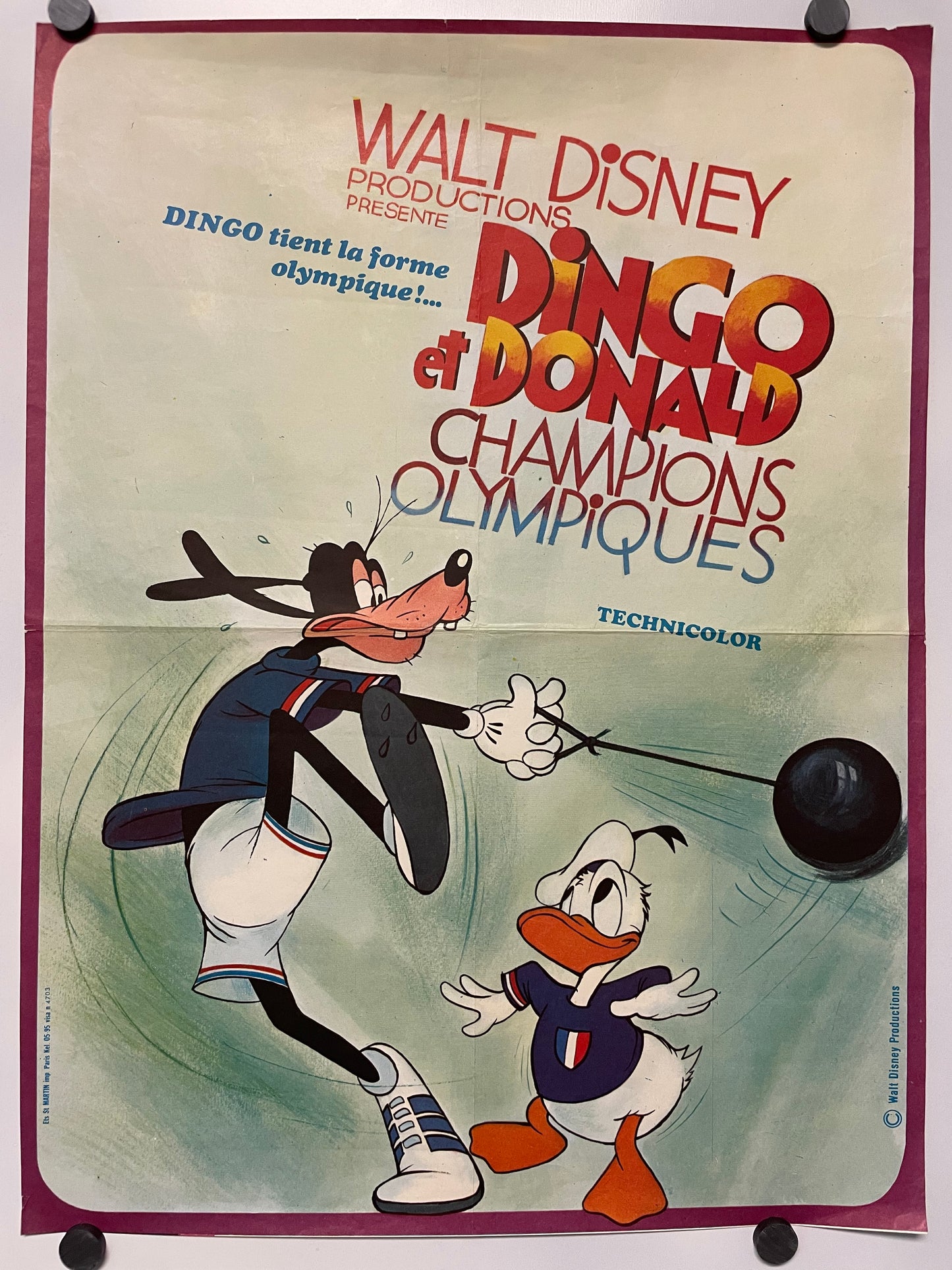 Dingo et Donald Champions Olympiques (Superstar Goofy) Poster Walt Disney Productions, 1972