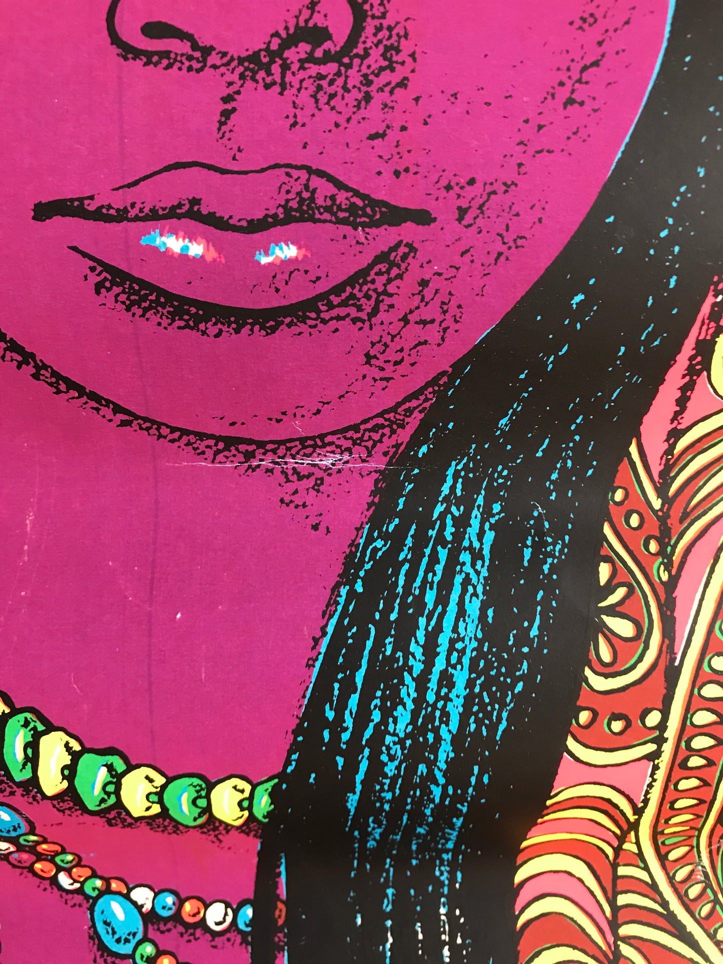 Gypsy Girl, vintage blacklight hippie poster, c.1969