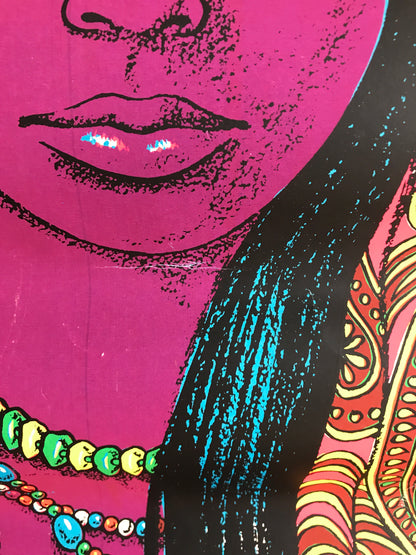 Gypsy Girl, vintage blacklight hippie poster, c.1969