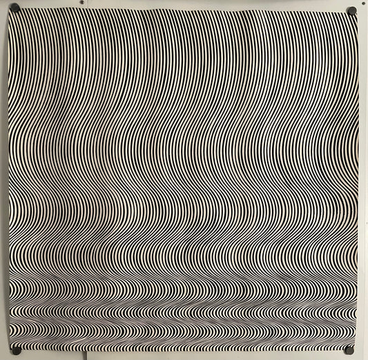 Fall, vintage silk screen poster, c.1963 (art attributed to Bridget Riley)