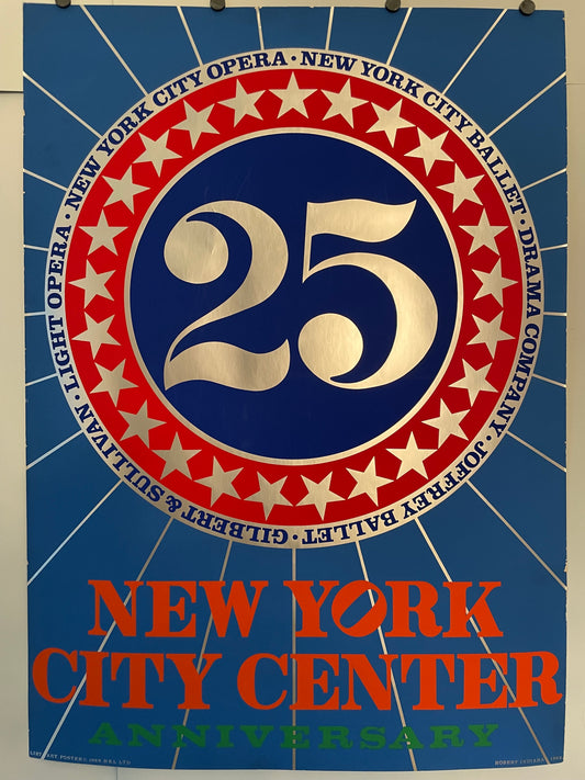 New York City Center - 25th Anniversary, silk screened exhibition poster by Robert Indiana, 1968