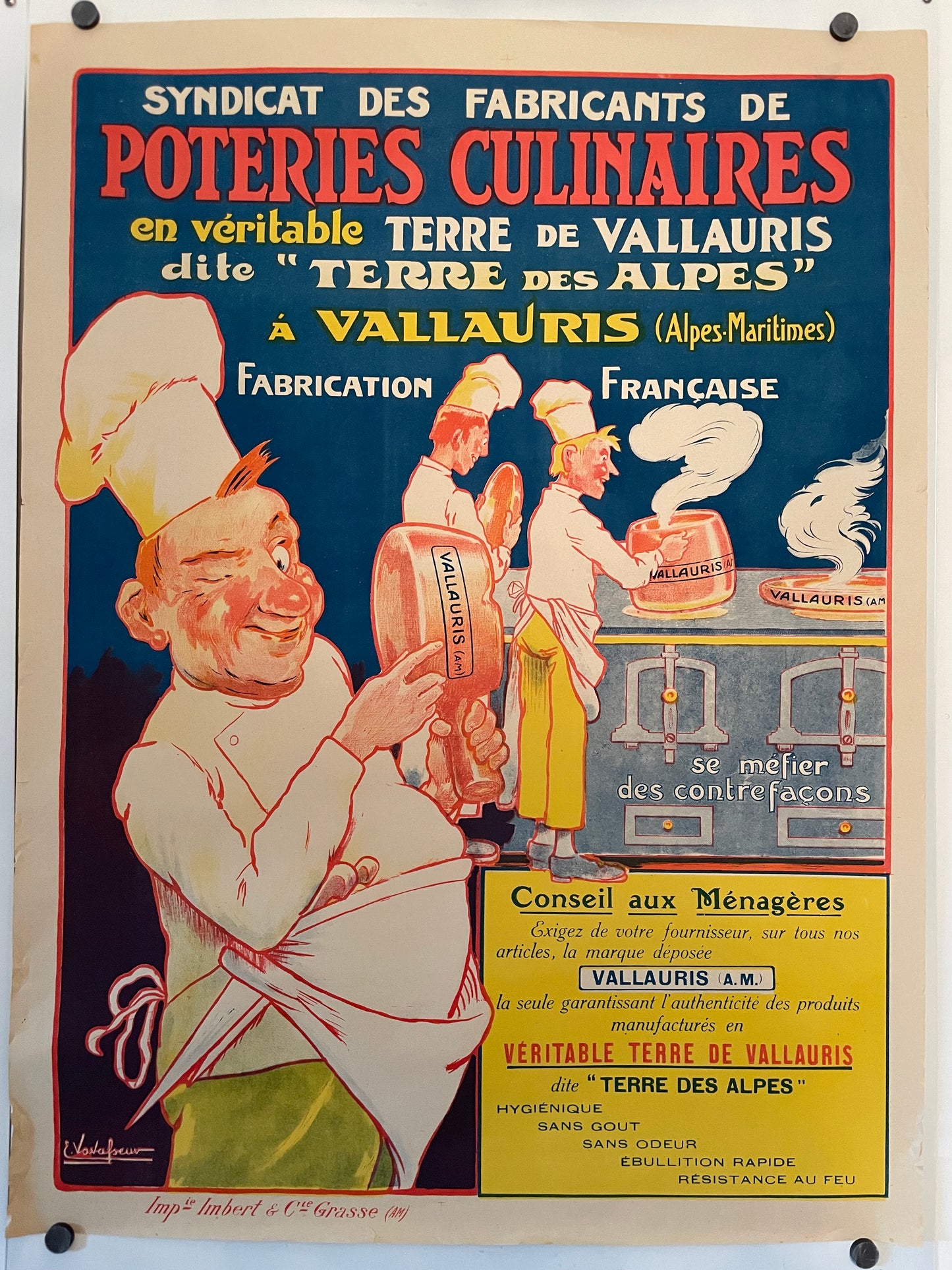 Poteries Culinaires, vintage product advertisement for cooking tools and ceramics, c.1930