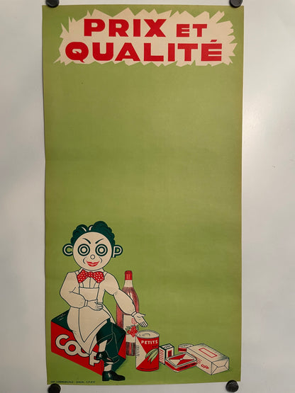 Prix et Qualite - COOP Supermarket, vintage advertising poster, c.1920