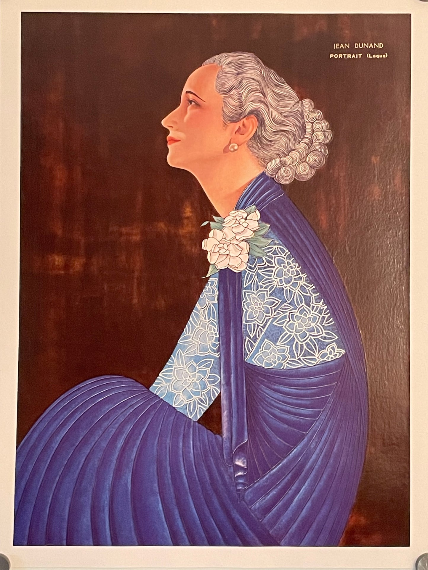 Jean Dunand, Portrait (Laque), vintage fashion poster, 1934