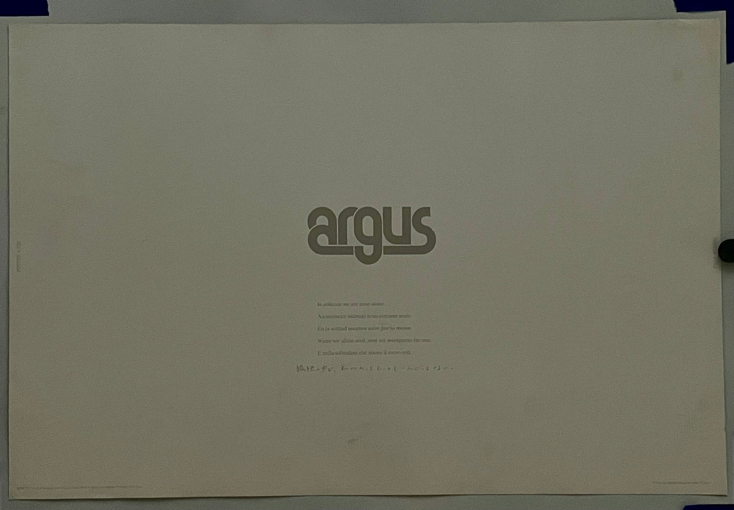 In Solitude We Are Least Alone (#752), vintage ARGUS poster, 1974