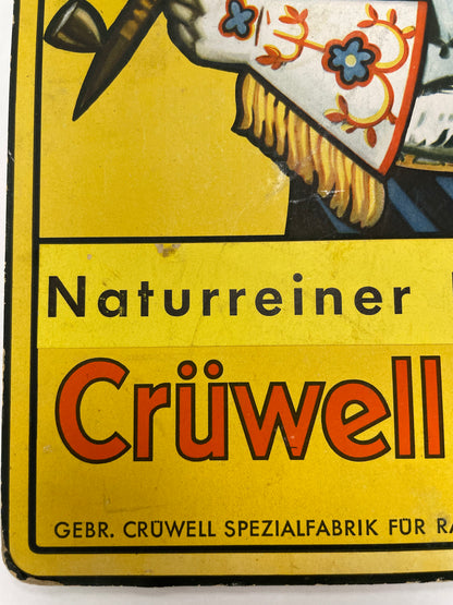 Cruwell-Tabak, antique German window / counter display card with stand, 1930s