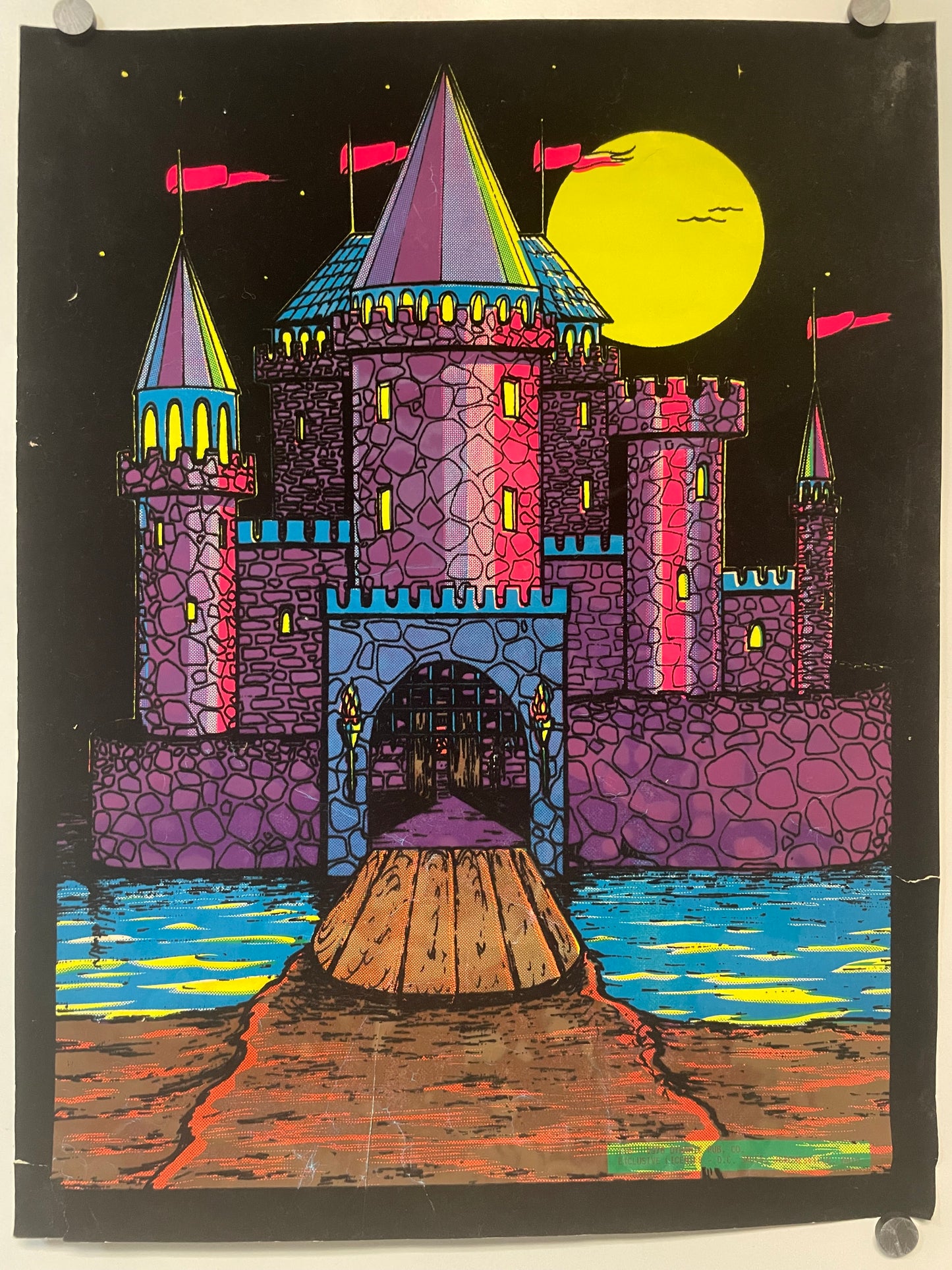 Castle (flocked), vintage black light poster, 1976