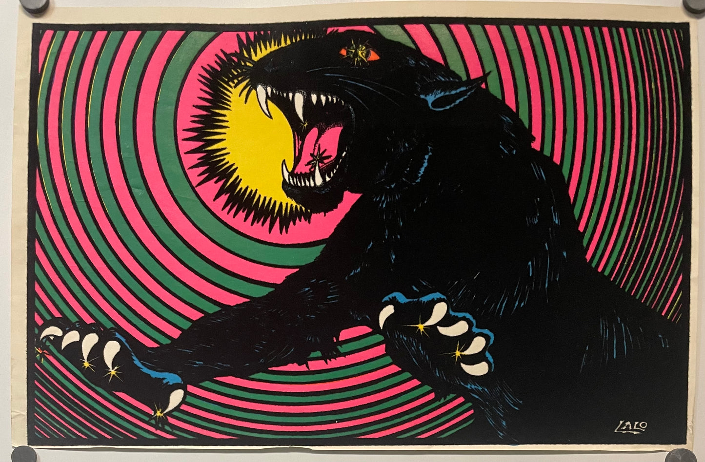 Black Panther (flocked), vintage black light poster, c.1970