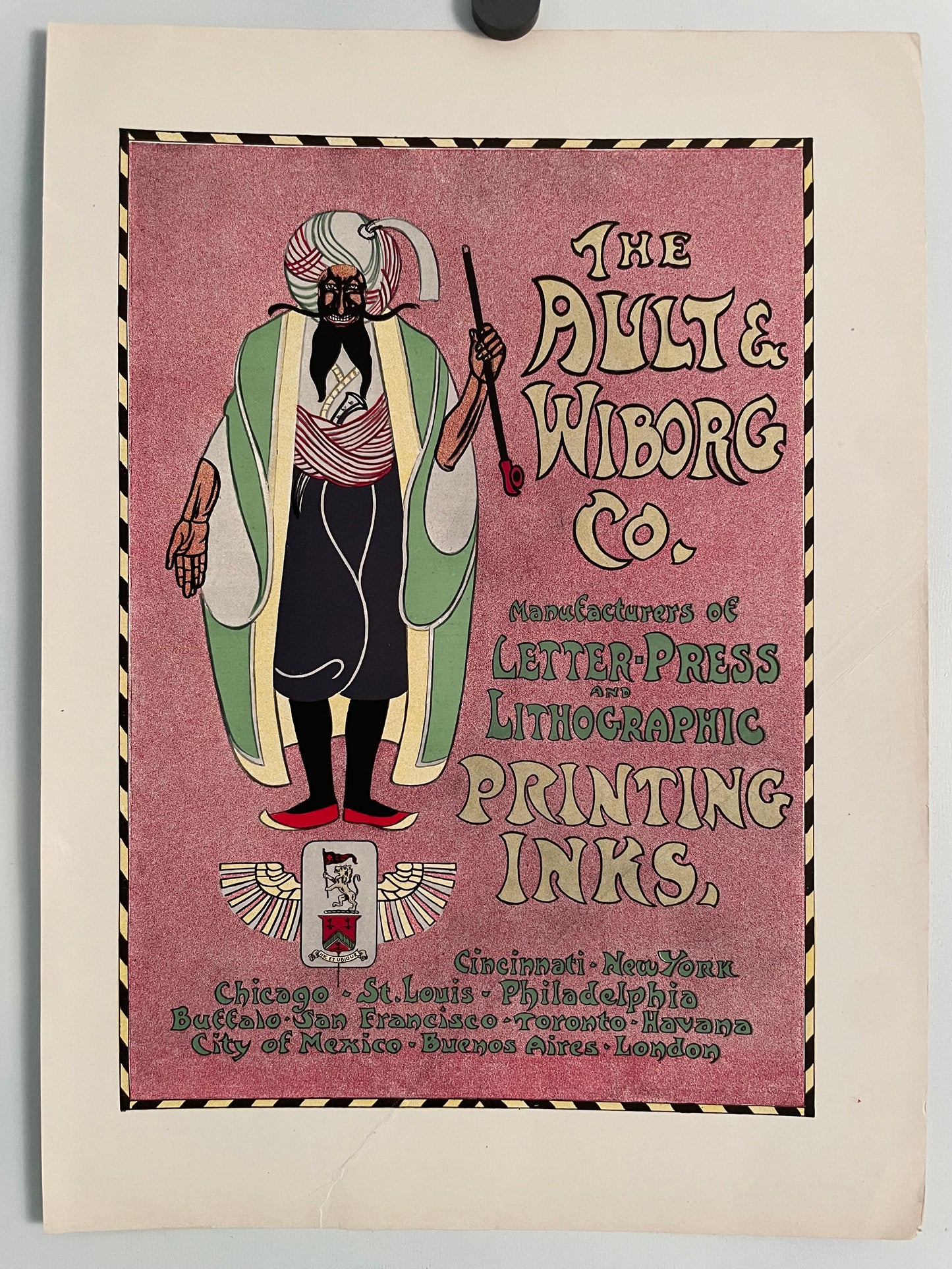 The Ault & Wiborg Co., antique lithographic magazine ad, c.1900s