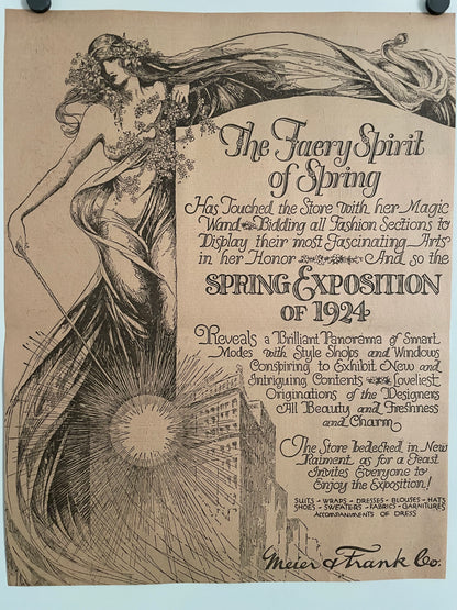 The Faery Spirit of Spring, Spring Exposition of 1924, antique The Oregon Sunday Journal ad