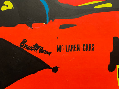 McLaren Cars, Number Four, vintage black light racing poster, 1970