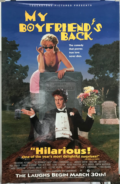 My Boyfriend’s Back, vintage and original romantic comedy film poster, 1993