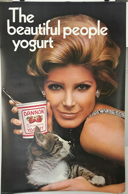 The Beautiful People Yogurt - Dannon Yogurt, dress by Michael Dayan for Tapemeasure, vintage poster, c.1970