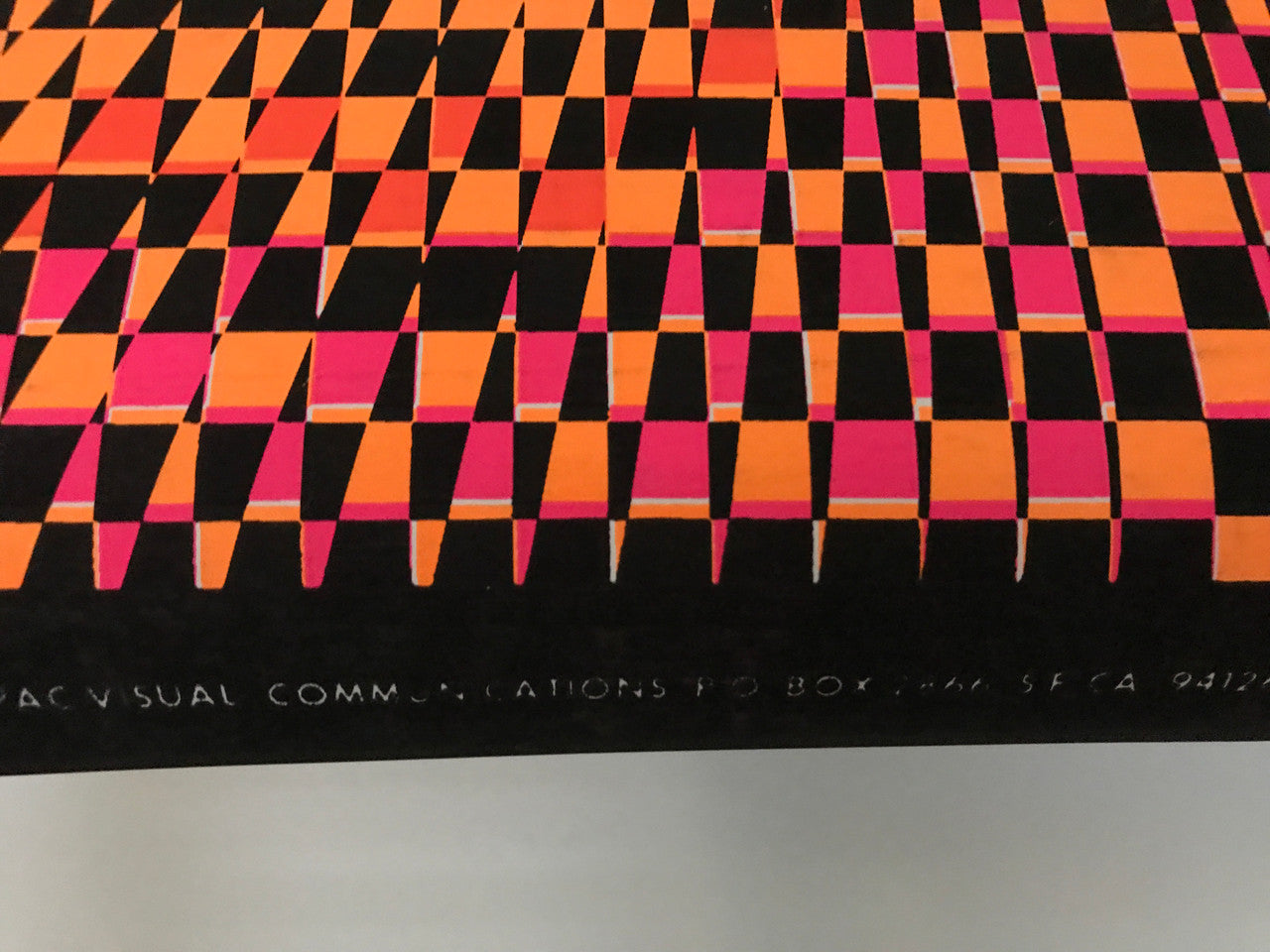 Energy, Computer Generated Geometric, vintage Op Art psychedelic poster by Nancy Parker, Wespac Communications, 1968