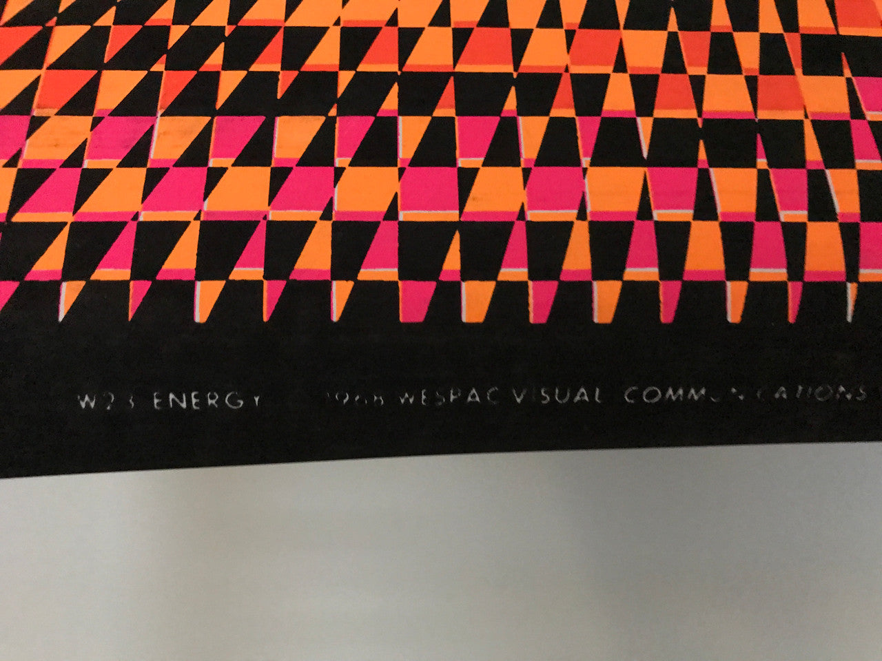 Energy, Computer Generated Geometric, vintage Op Art psychedelic poster by Nancy Parker, Wespac Communications, 1968