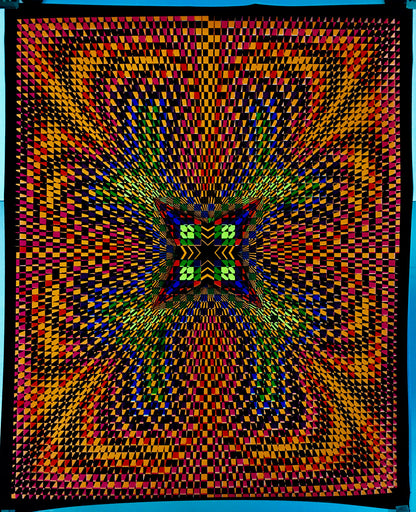 Energy, Computer Generated Geometric, vintage Op Art psychedelic poster by Nancy Parker, Wespac Communications, 1968