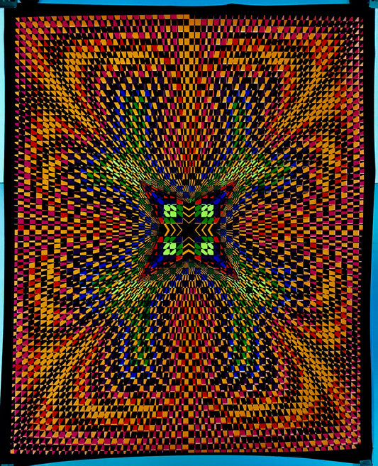 Energy, Computer Generated Geometric, vintage Op Art psychedelic poster by Nancy Parker, Wespac Communications, 1968