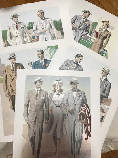 AMERICAN GENTLEMAN FASHIONS, Spring - Summer 1940 (5 prints)