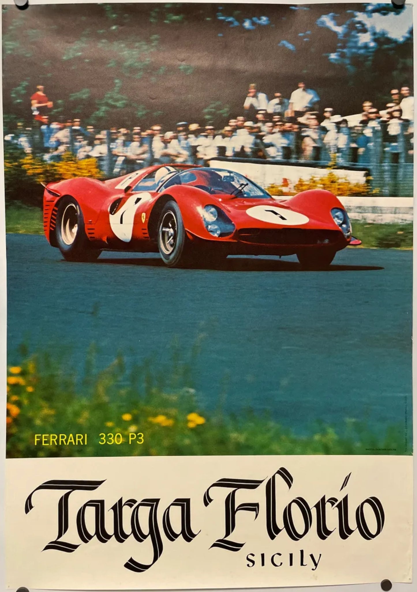 Targa Florio - Ferrari 330 P3 auto race poster, c.1960s