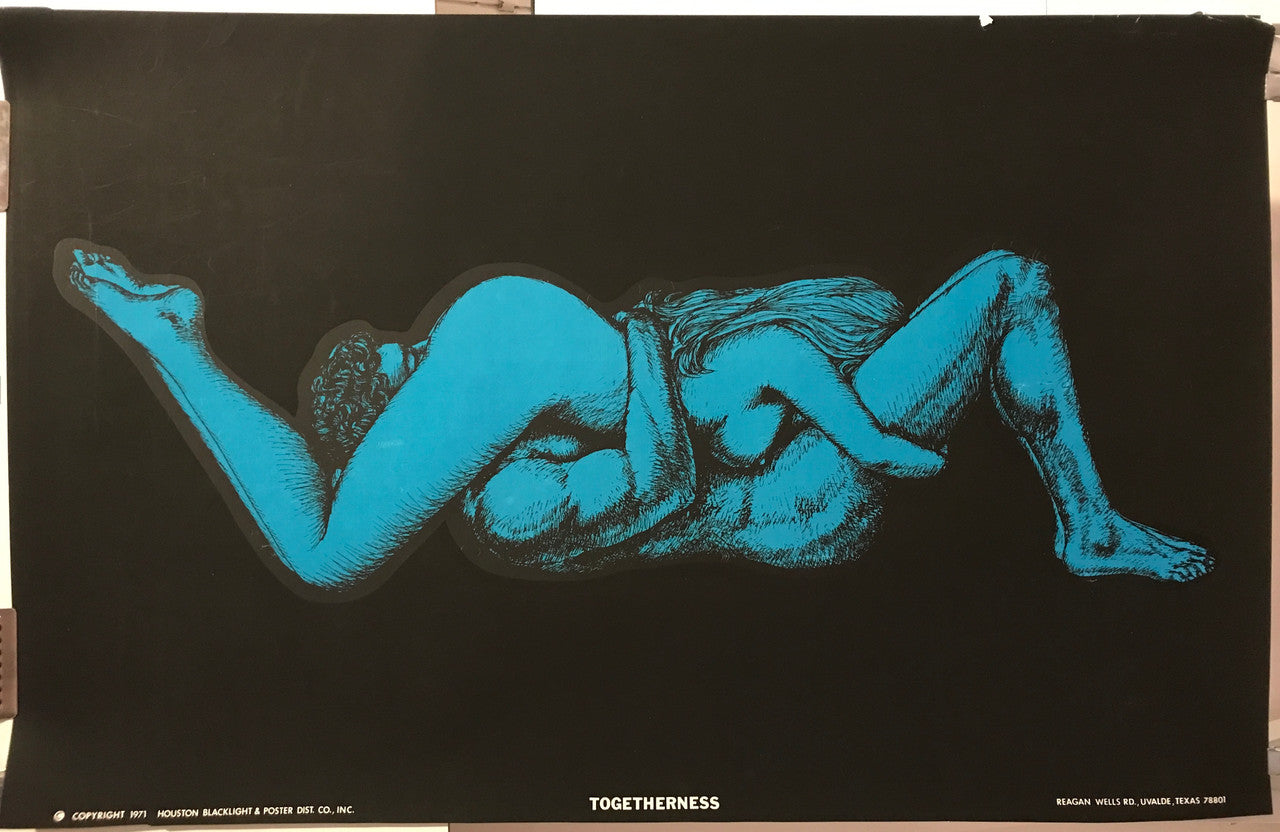 Togetherness, vintage blacklight poster, 1971